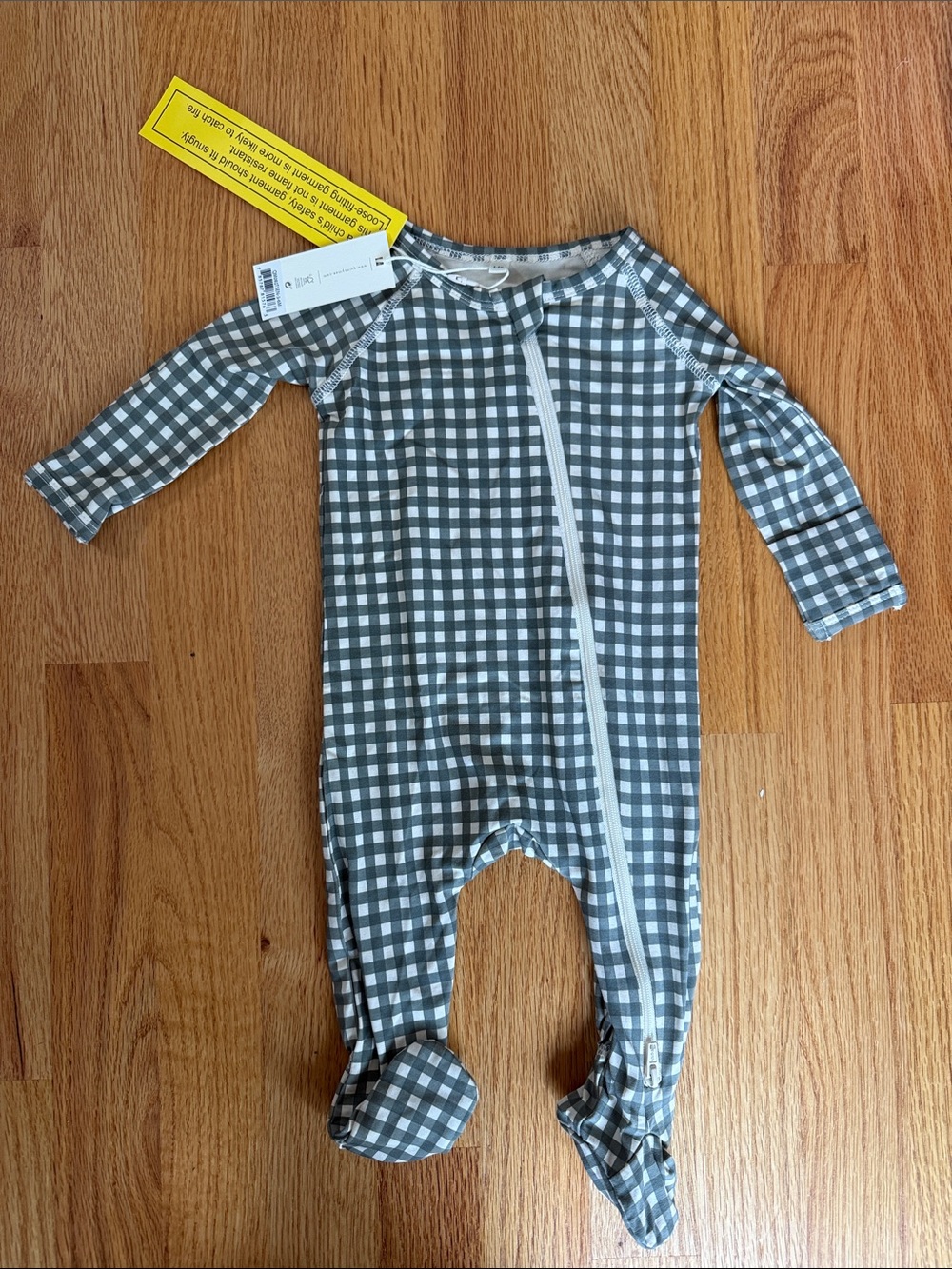 Quincy Mae Gingham Zip Footie